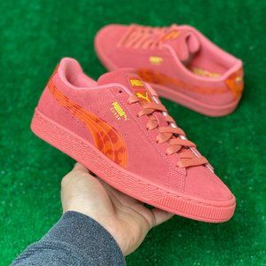 Puma Suede Classic Mens Low Top Casual Lifestyle Shoes Pink 387918-02 NEW Size 7